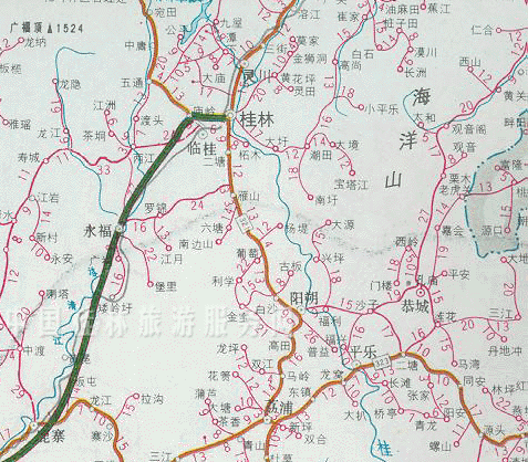 桂林地区の地図